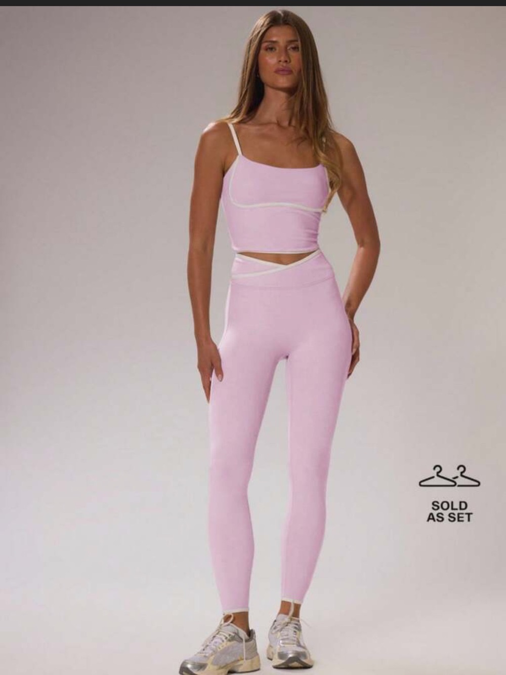 Glowmode Pink High-Waist Performance Leggings & Tank Set size Small EUC